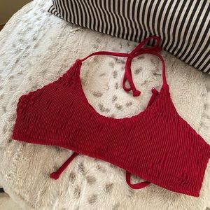 Zaful Red Ruched Bikini Top